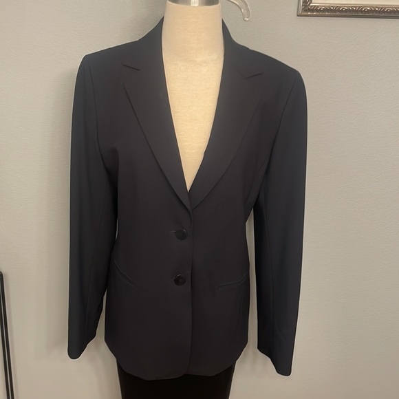 Lafayette 148 Perfect Navy 2 Button Blazer/Jacket Wool - Picture 5 of 12